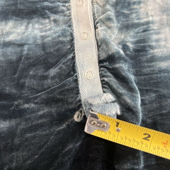 PETE&GRETA Johnny Was Teal Tie Dye Velvet Boho Tunic OVERSIZED 36" Chest Sz. S - Picture 5 of 11